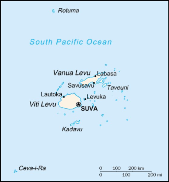 map of fijian islands. Republic of the Fiji Islands